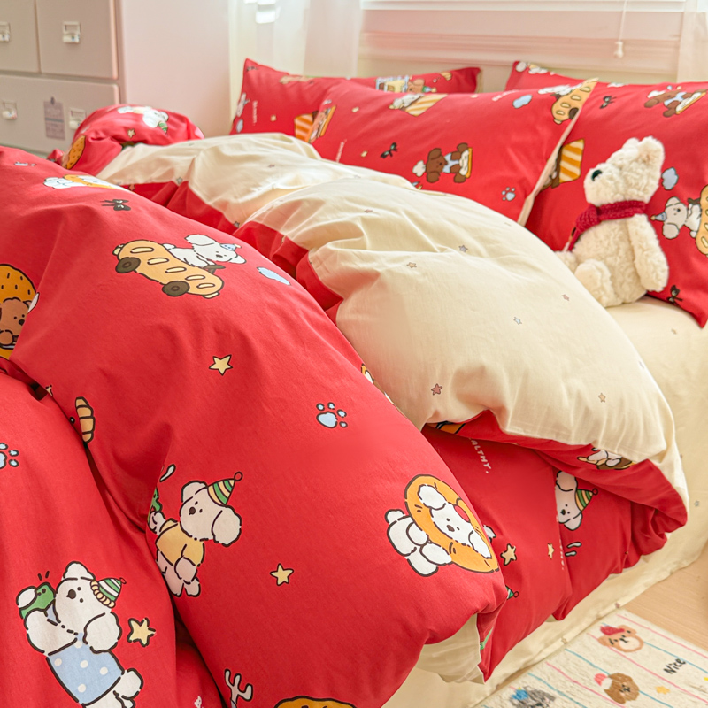 2025新款12868全棉印花四件套 圣诞星语