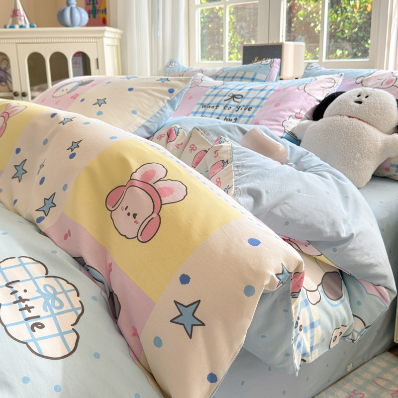 2025新款全棉印花四件套系列 抱抱小狗