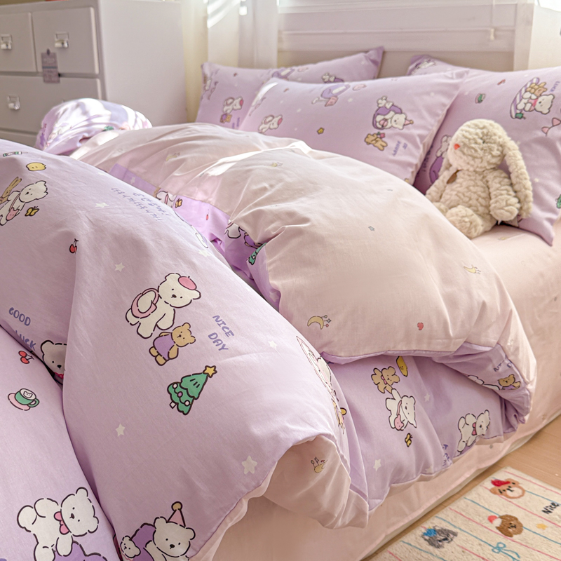 2025新款12868全棉印花四件套 蜜糖