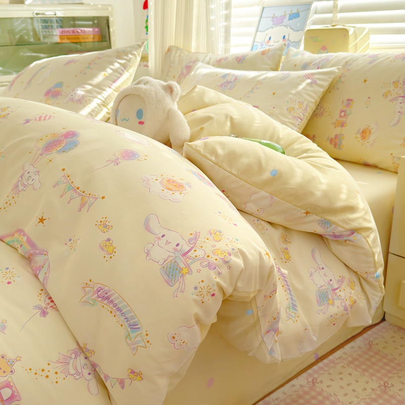 2026新款全棉三丽鸥正版授权卡通四件套 游乐园大耳狗