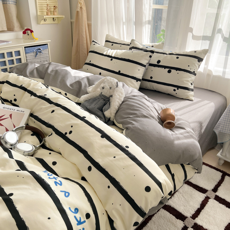 2026新款全棉印花花卉四件套 自由派