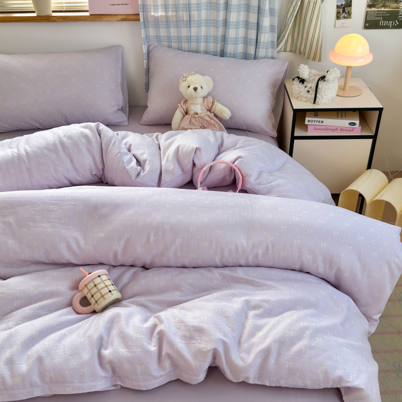 2026新款全棉A类双层纱单被套 紫梦