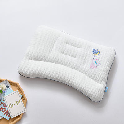 2023儿童A类针织护颈枕低枕防止头部离开枕芯加长枕头处理柔软舒适 白色小号30*58cm400g