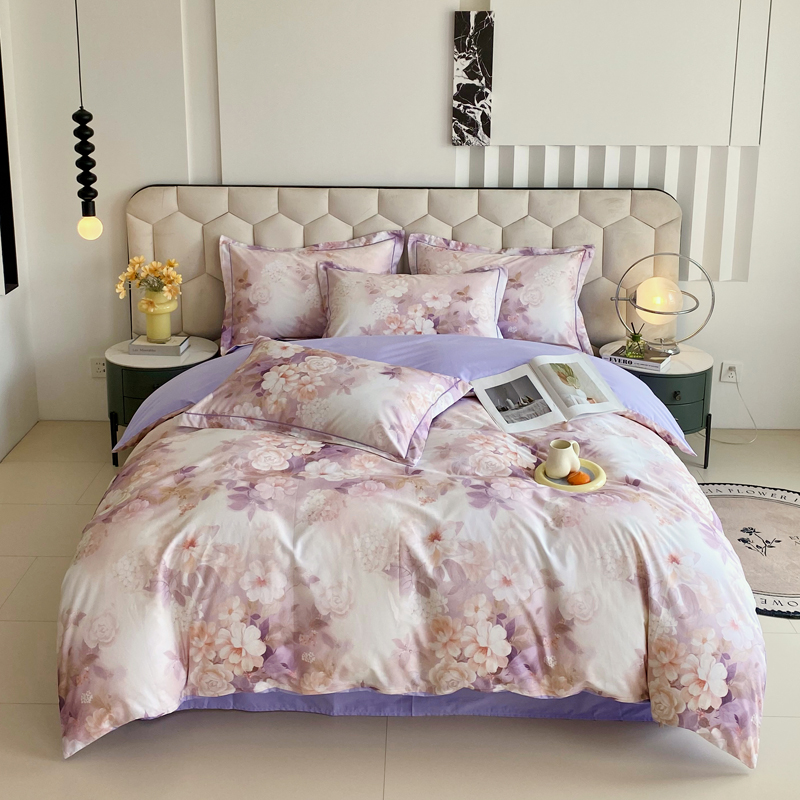 2025新款8月铂金全棉13372系列四件套 桃之夭夭