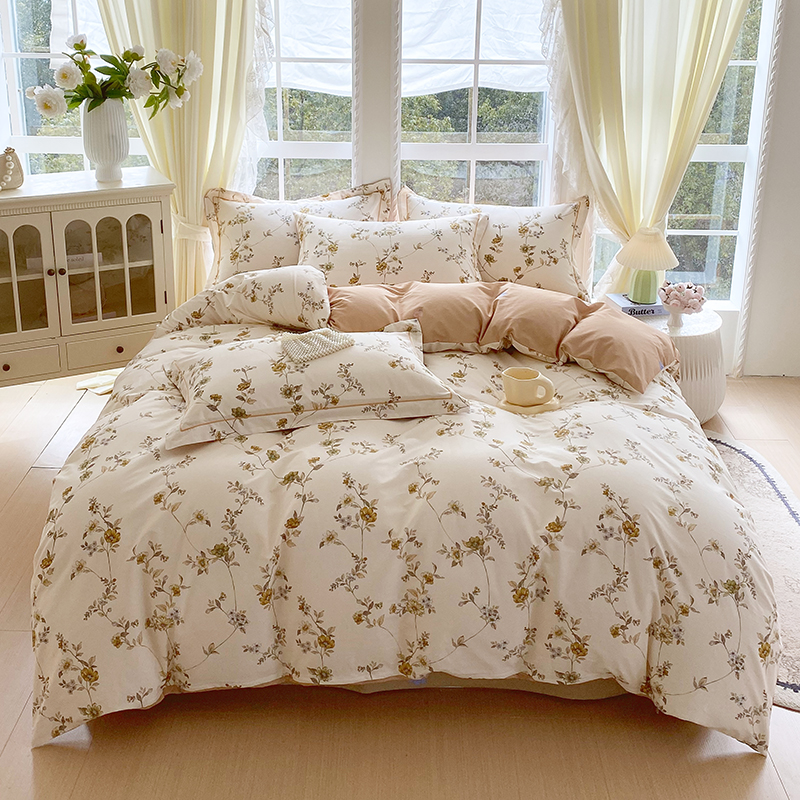 2026春季3月新款铂金全棉13372四件套 月影-黄