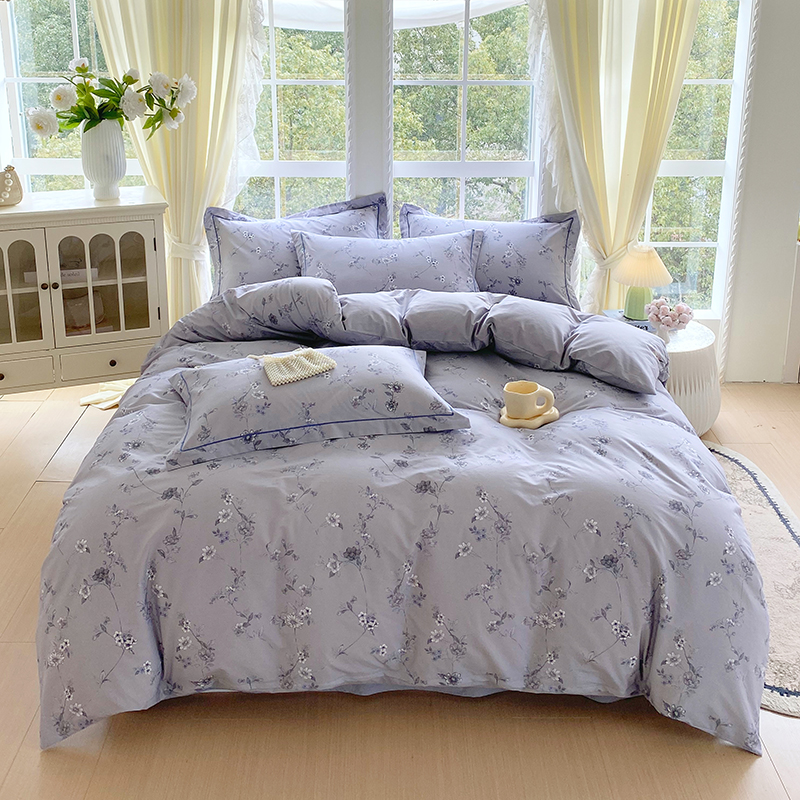 2026春季3月新款铂金全棉13372四件套 月影-灰