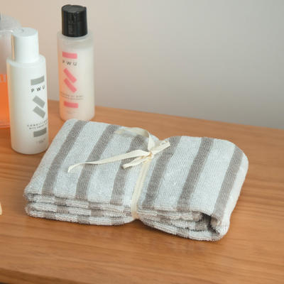 2023新款洗脸巾毛巾—条纹毛巾浴巾 灰色毛巾 34*76cm