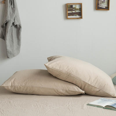 2023新款水洗棉套件系列—单枕套 48cmX74cm/对 纯米色