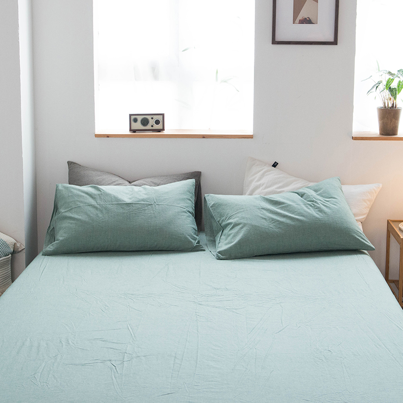 2023新款水洗棉套件系列—单床单 240cmx250cm 纯绿色