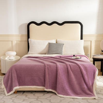 2023新款舒适保暖玫瑰绒毛毯 150*200cm 紫