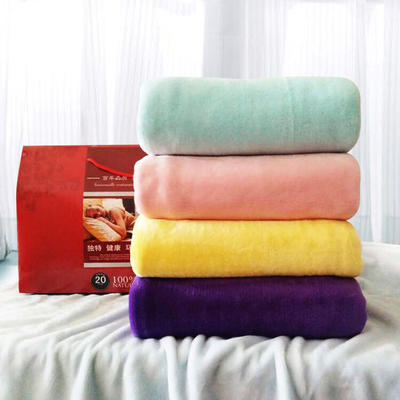 礼品毛毯网销赠品毛毯 送礼小毛毯法莱绒法兰绒毯子 70cmx100cm 素色