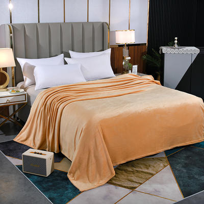 新款220克纯色法莱绒毛毯赠品法兰绒毯子床单素色礼品盖毯批发 120×200cm 驼色