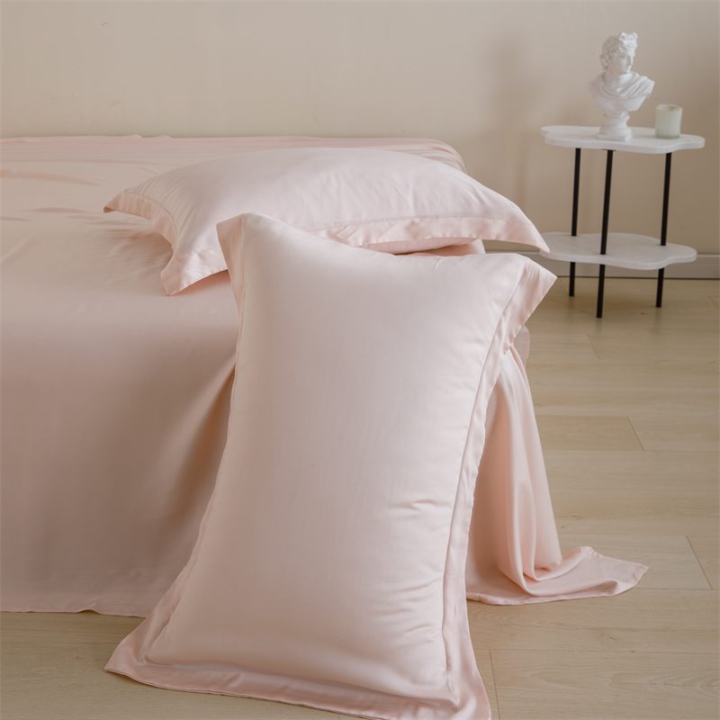 2024新款进口60支兰精天丝系列单枕套 枕套一对 粉色