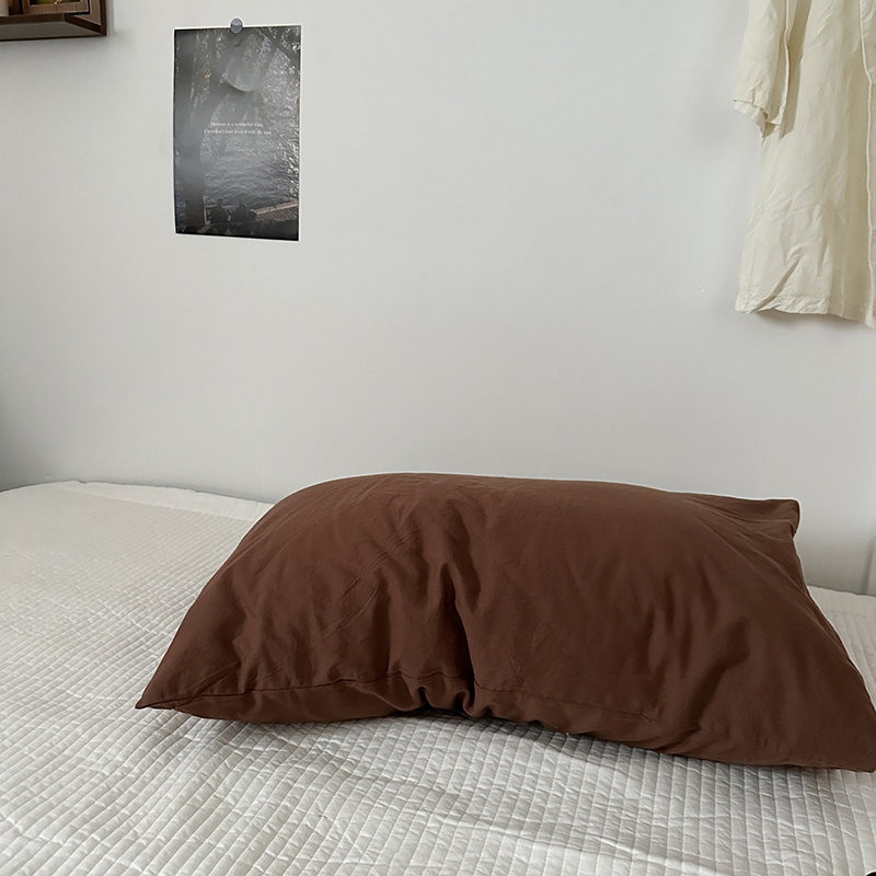 2023新款亲肤舒适枕套系列-黑糖茶棕系列 48cmX74cm/个 咖色