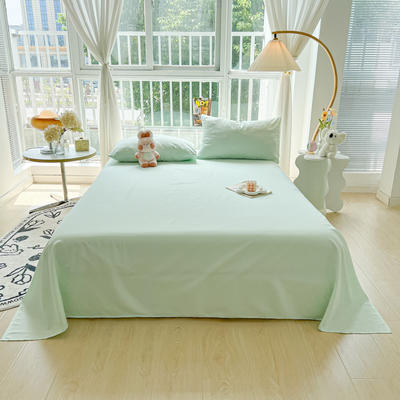 2023新款亲肤水洗棉纯色床单 160*220cm-单床单 纯色-水绿