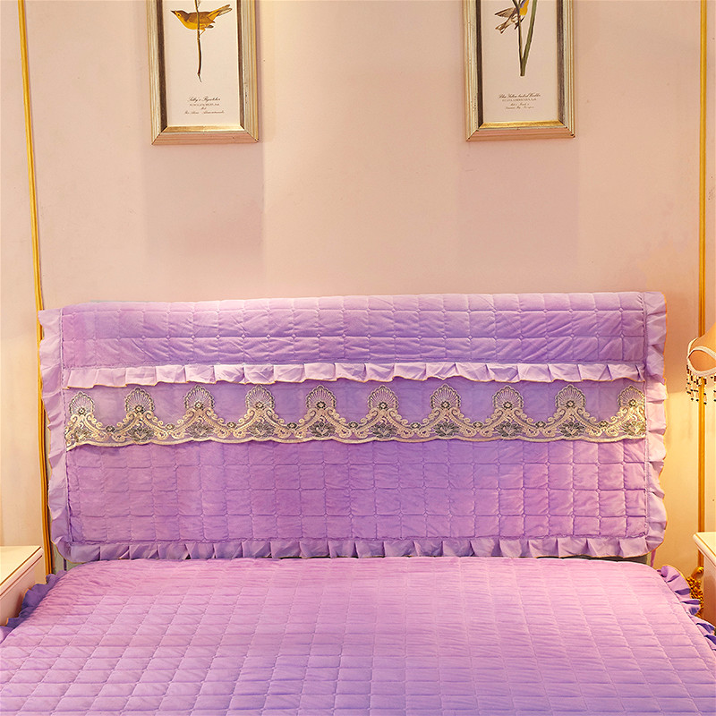 2021新款水晶绒凤凰开屏床裙款系列—床头罩 1.8m床 紫色
