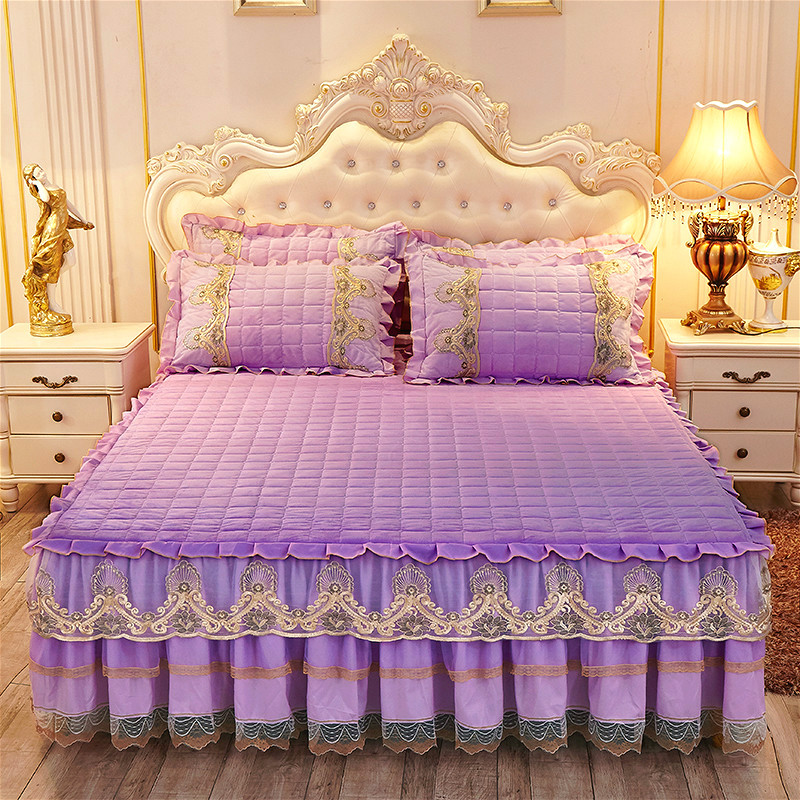 2021新款水晶绒凤凰开屏床裙款系列—单床裙 180*200cm 紫色