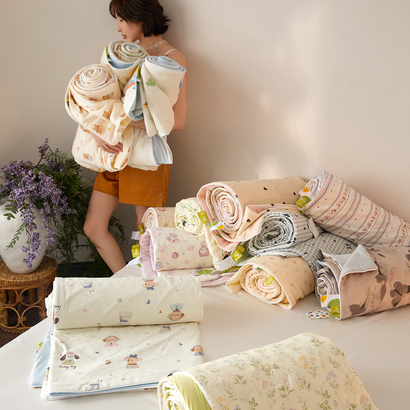 2026新款锦氨全棉双层纱20大豆抗菌双感夏被被子被芯（空镜图） 组合