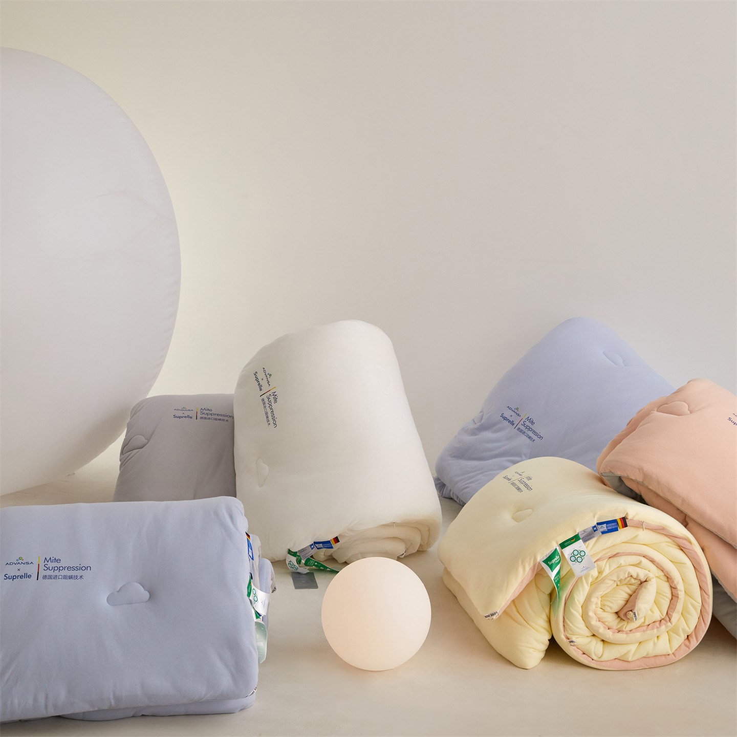 2025新款全棉A类针织零压深睡德国ADVANSA抗菌 100%阻螨低致敏秋冬被子被芯（空镜图） 组合