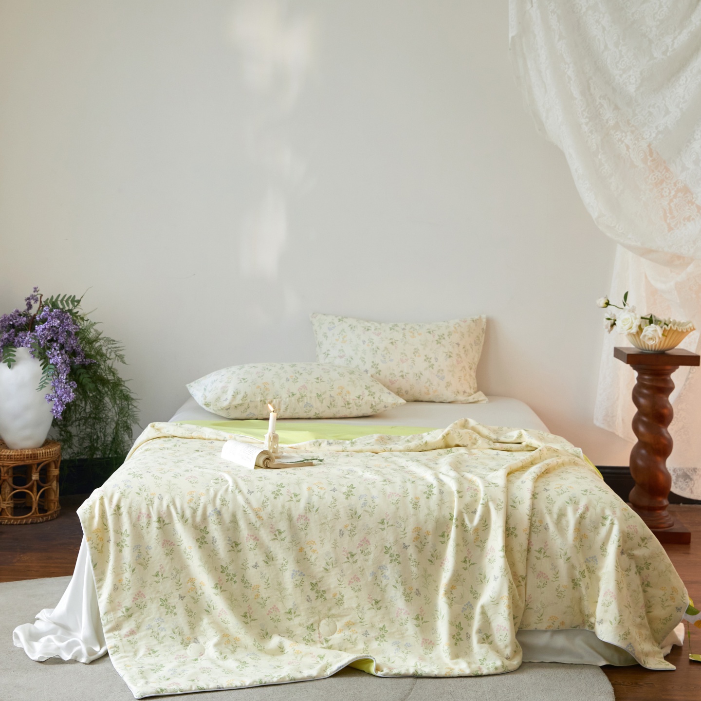 2026新款锦氨全棉双层纱20大豆抗菌双感夏被被子被芯（空镜图） 绿野花园