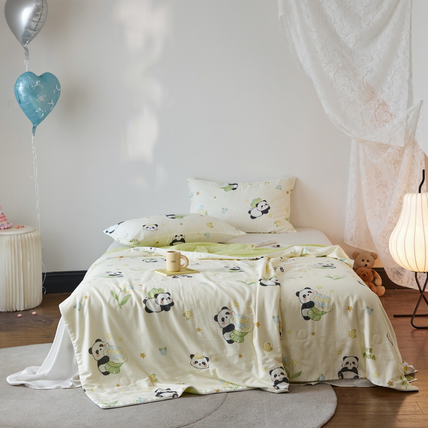 2026新款锦氨全棉双层纱20大豆抗菌双感夏被被子被芯（空镜图） 熊猫墩墩