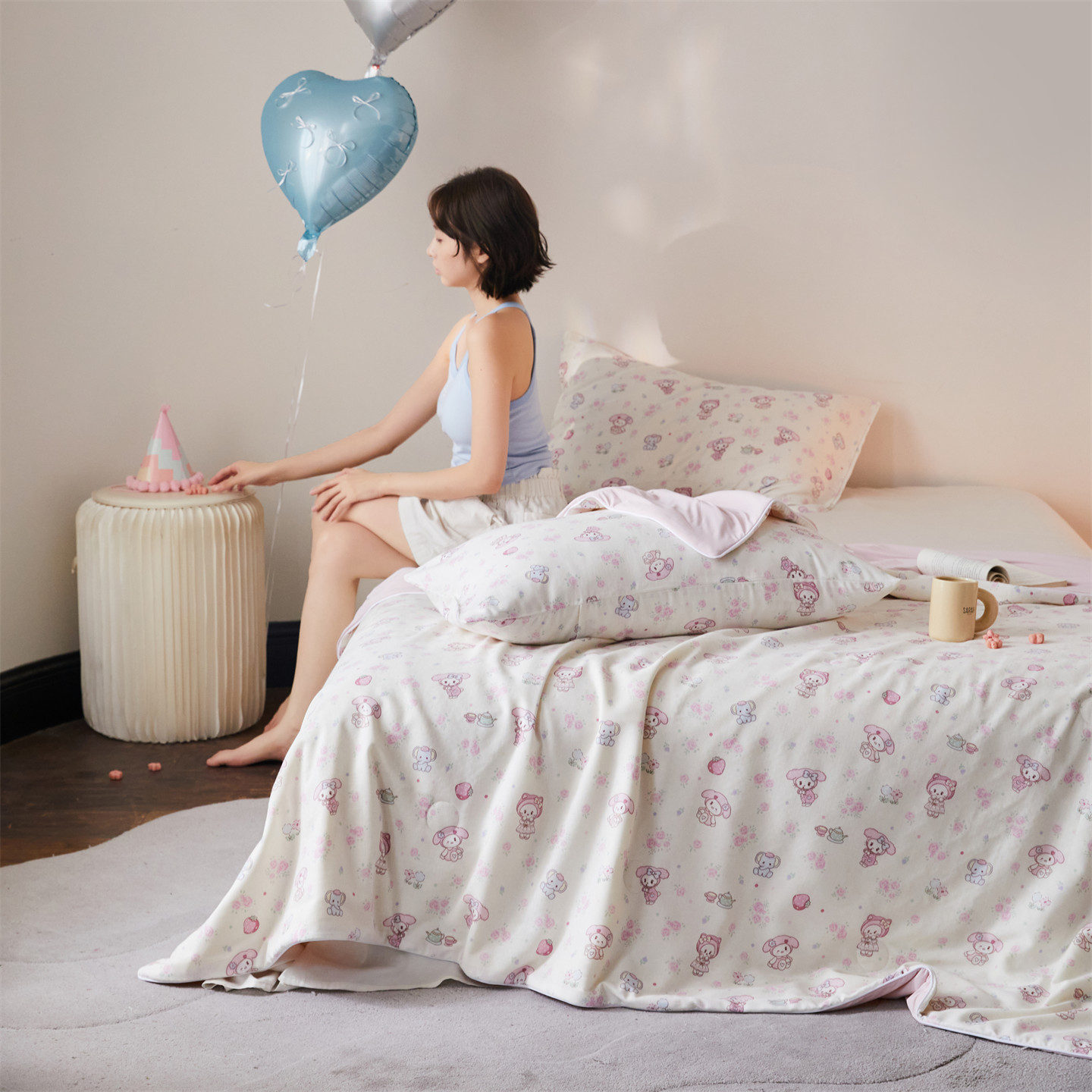 2026新款锦氨全棉双层纱20大豆抗菌双感夏被子被芯（模特图） 喵喵花园