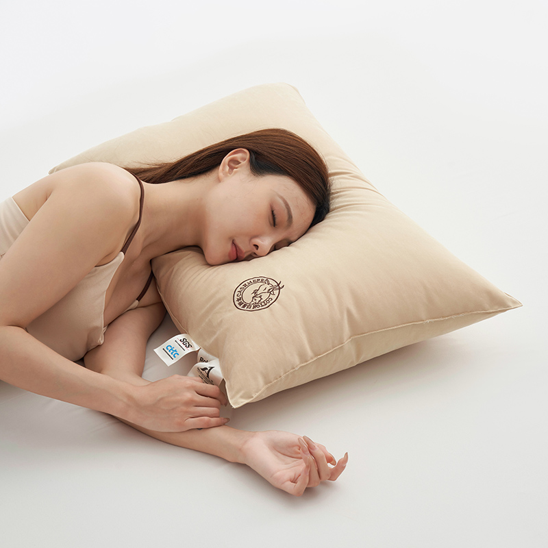 2024新款A类枕头枕芯系列-羊绒蛋白枕 48*74cm/只 羊绒蛋白枕-驼金中枕