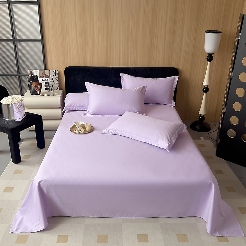 2024新款全棉13376纯色四件套及单件系列-单件床单 床单160*230cm 香芋紫