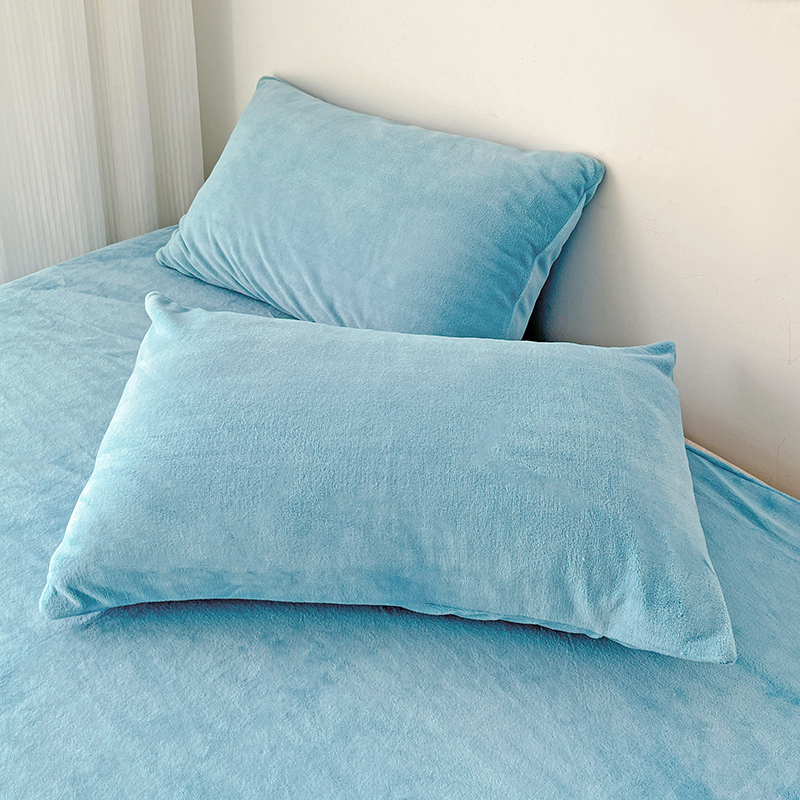 新款ins博主风牛奶绒纯色系列单品枕套（提供买家秀） 48*74cm/对 海蓝