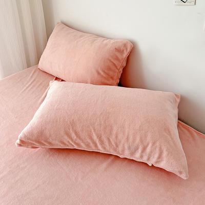 新款ins博主风牛奶绒纯色系列单品枕套（提供买家秀） 48*74cm/对 浅粉