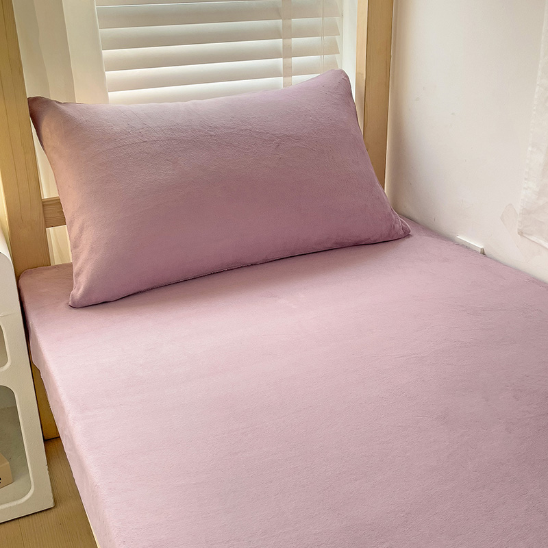 2023新款秋冬牛奶绒枕套一只一对装 48cmX74cm一对 绒-丁香紫