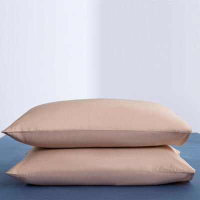 新款60纯色单品枕套 48cmX74cm/对 纯色-奶咖