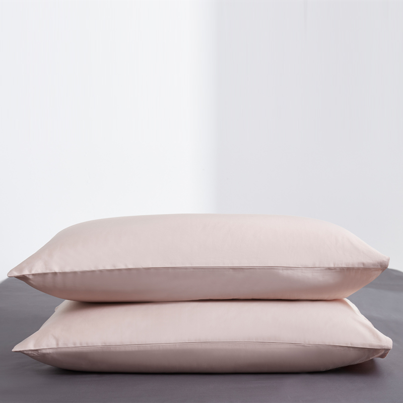 新款60纯色单品枕套 48cmX74cm/对 纯色-藕粉