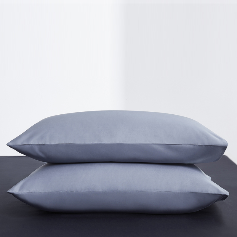 新款60纯色单品枕套 48cmX74cm/对 纯色-紫灰