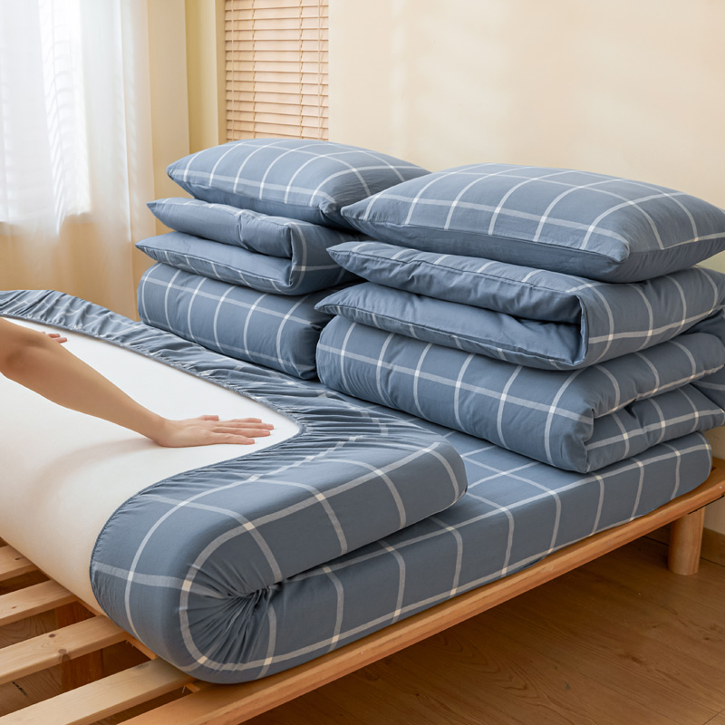 2025新款全棉水洗棉床笠三三件套