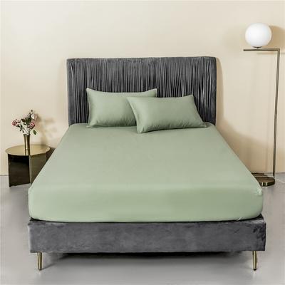 新款60s纯色单品床笠 180cmx200cm 纯色-灰绿