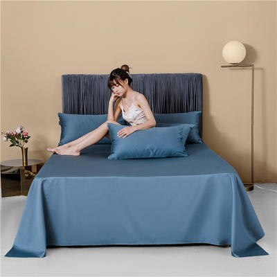 新款60s纯色单品床单 230cmx245cm 纯色-宾利蓝