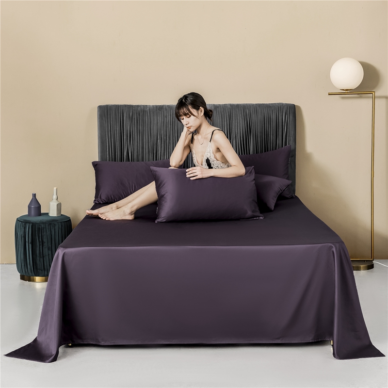 新款60s纯色单品床单 230cmx245cm 纯色-帝王紫