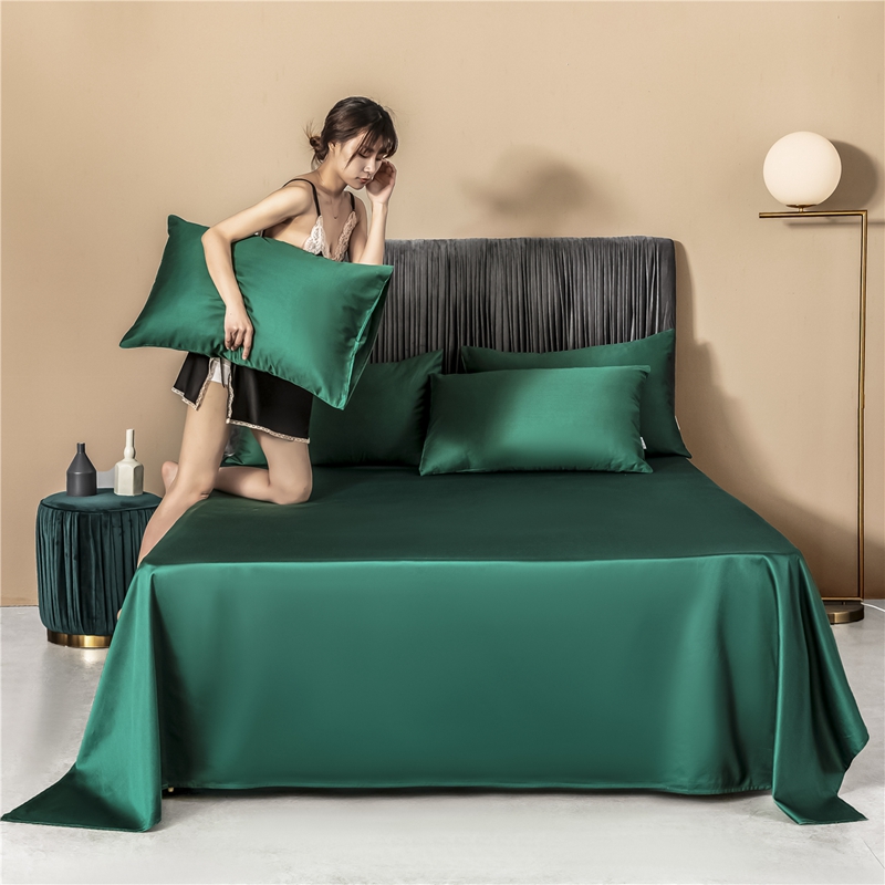 新款60s纯色单品床单 230cmx245cm 纯色-墨绿