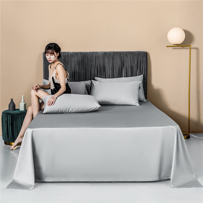 新款60s纯色单品床单 230cmx245cm 纯色-浅灰