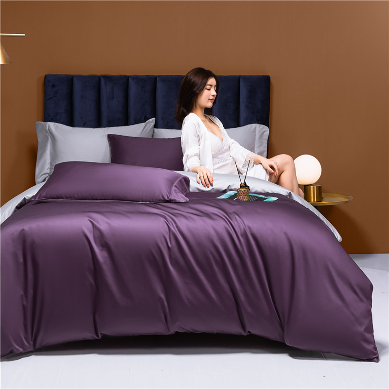 2023新款A类100支长绒棉帛系列（特价款） 1.5m床单款四件套 帛-魅惑紫