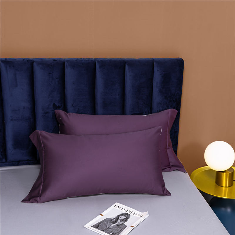 2023新款A类100支长绒棉帛系列（特价款）—单枕套 48*74cm/对 帛-魅惑紫