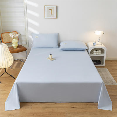 2023新款全棉水洗棉纯色单品系列单床单 床单160*230cm 水洗棉-天空蓝