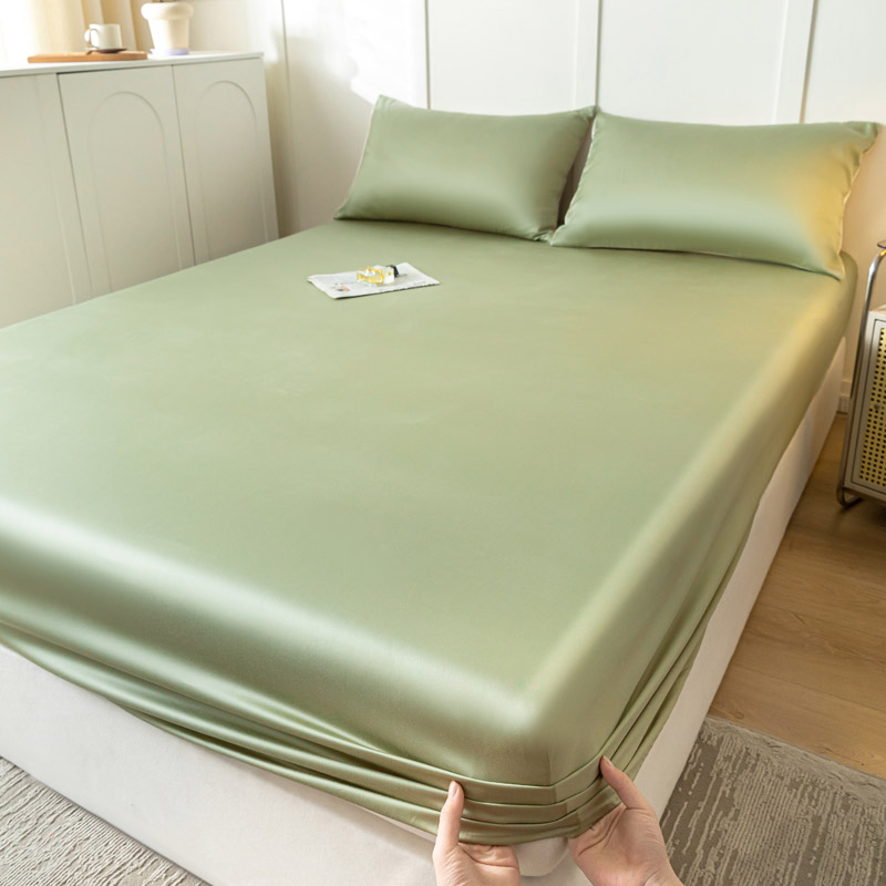 2024新款莱赛尔兰精天丝柔系列纯色单床笠--实拍图 150*200+25cm单床笠 柔-生态绿