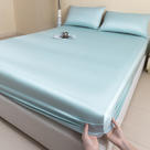 2024新款莱赛尔兰精天丝柔系列纯色单床笠--棚拍图 150*200+25cm单床笠 柔-冰川蓝