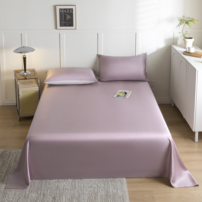 2024新款莱赛尔兰精天丝柔系列纯色单床单--实拍图 160*230cm单床单 柔-千黛紫