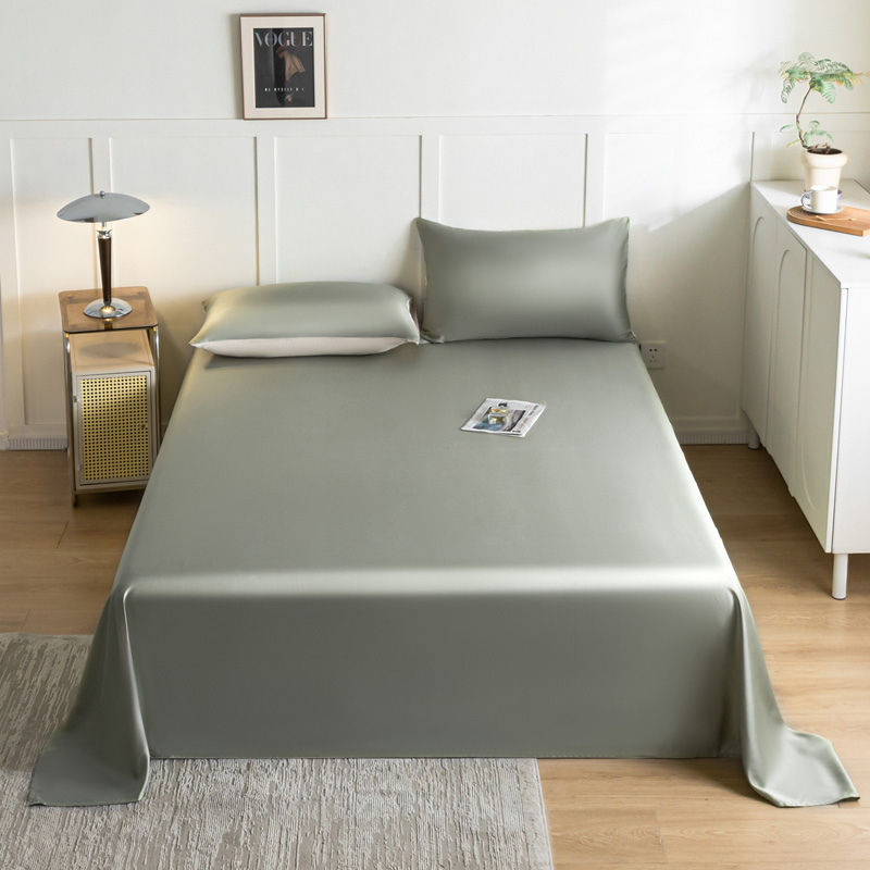 2024新款莱赛尔兰精天丝柔系列纯色单床单--实拍图 160*230cm单床单 柔-青石绿