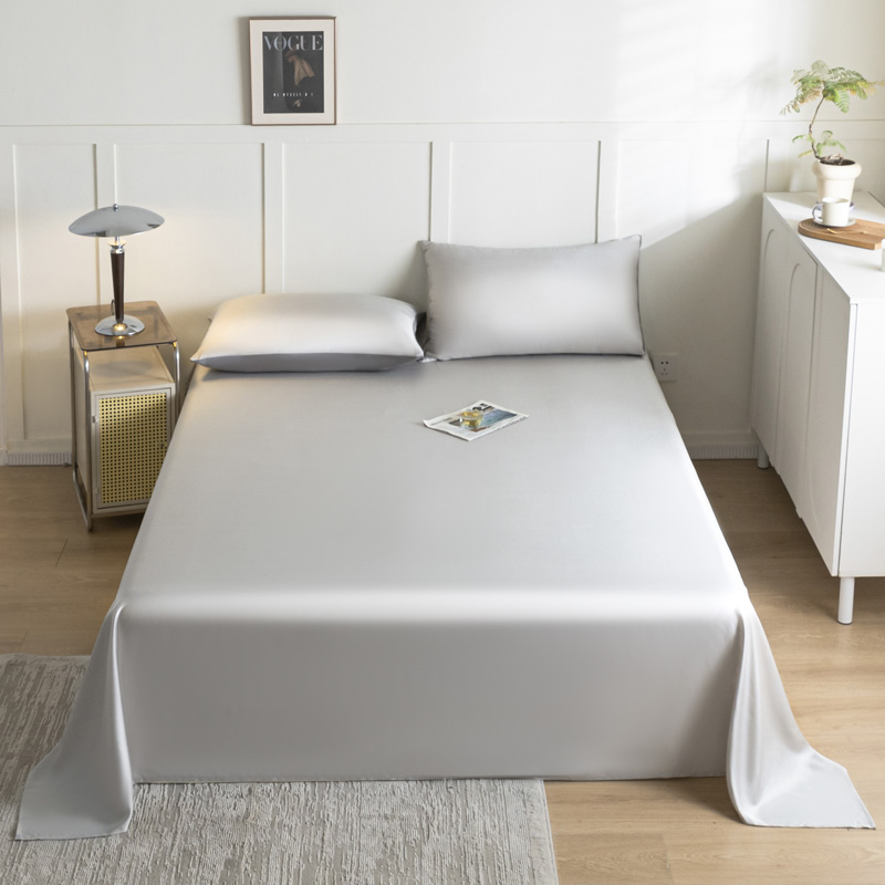 2024新款莱赛尔兰精天丝柔系列纯色单床单--实拍图 160*230cm单床单 柔-椰子灰
