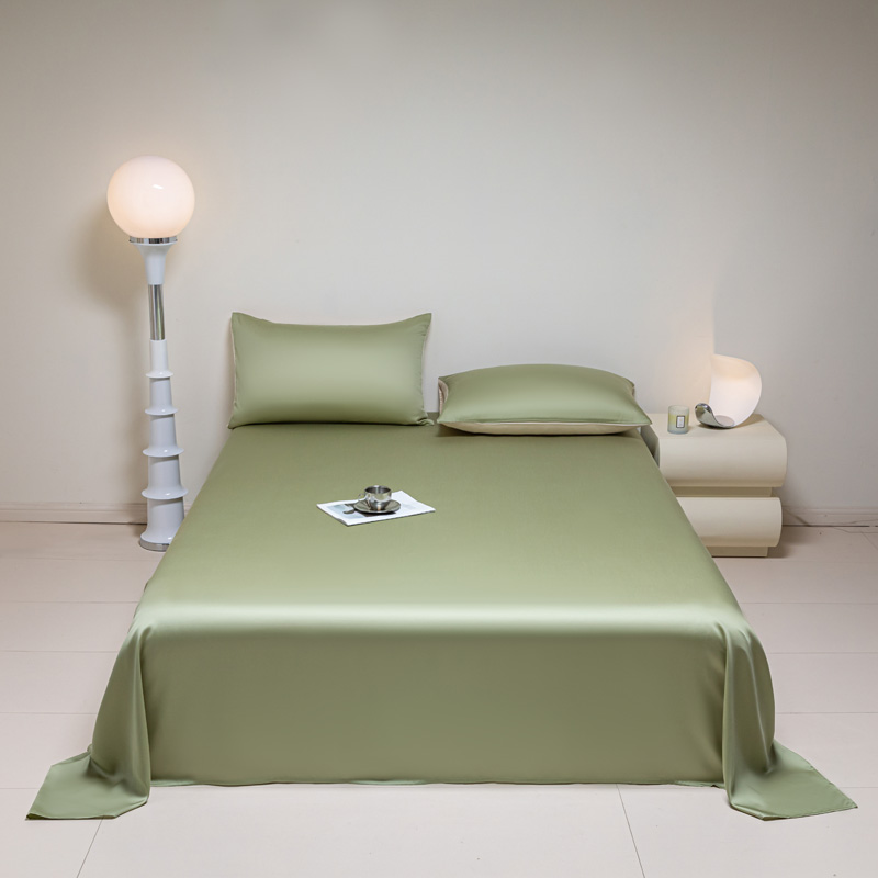 2024新款莱赛尔兰精天丝柔系列纯色单床单--棚拍图 160*230cm单床单 柔-生态绿