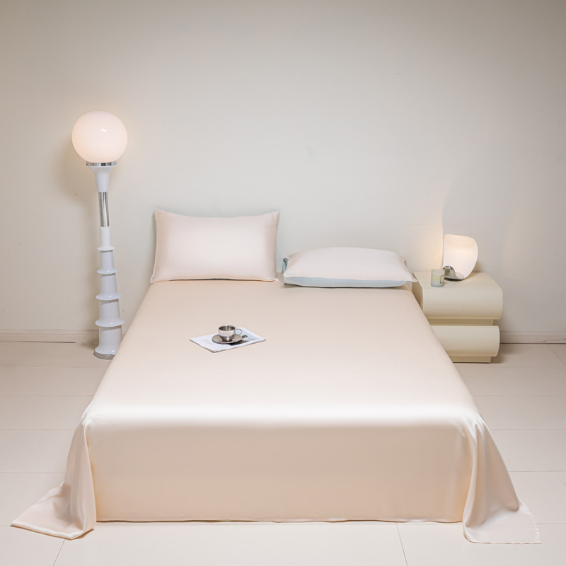 2024新款莱赛尔兰精天丝柔系列纯色单床单--棚拍图 160*230cm单床单 柔-元气白桃